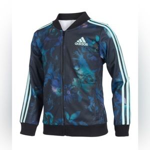 adidas | Green Floral Glow Tricot Bomber Jacket